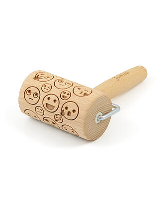 FOLKROLL | Teigrolle Mini 9,5cm Flower Power | braun
