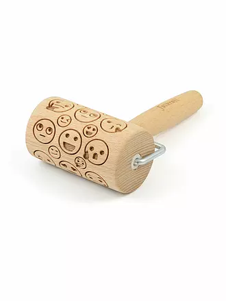 FOLKROLL | Teigrolle Mini 9,5cm Flower Power | braun