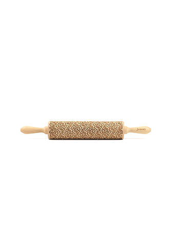 FOLKROLL | Teigrolle groß 43cm Flower Power | braun