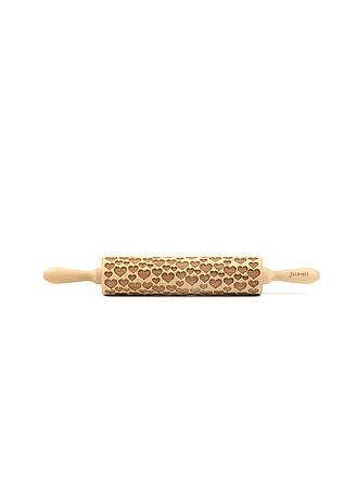 FOLKROLL | Teigrolle groß 43cm Flower Power | braun