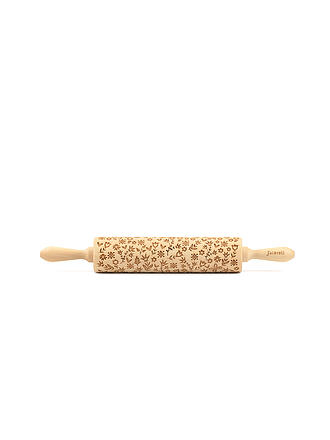 FOLKROLL | Teigrolle groß 43cm Flower Power | braun