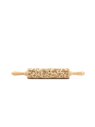 FOLKROLL | Teigrolle groß 43cm Flower Power | braun