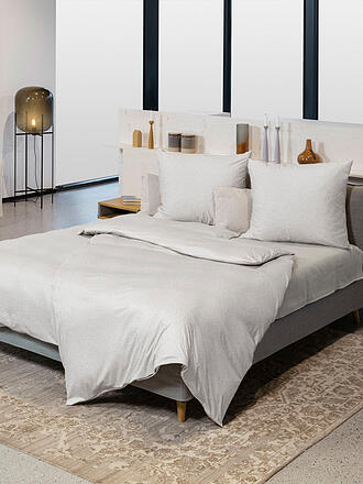FUSSENEGGER | Jersey Bettwäsche 70x90cm/140x200cm Beige | weiss