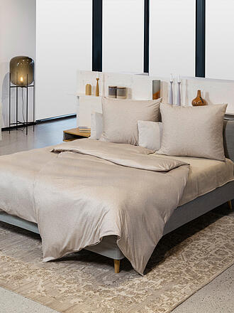 FUSSENEGGER | Jersey Bettwäsche 70x90cm/140x200cm Beige | petrol