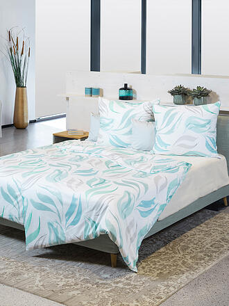 FUSSENEGGER | Satin Bettwäsche PREMIUM SATIN 70x90cm/140x200cm Türkis | rosa