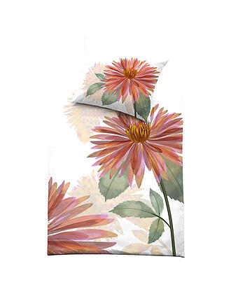 FUSSENEGGER | Satin Bettwäsche Schweizer Satin 70x90cm/140x200cm Dahlie | rot