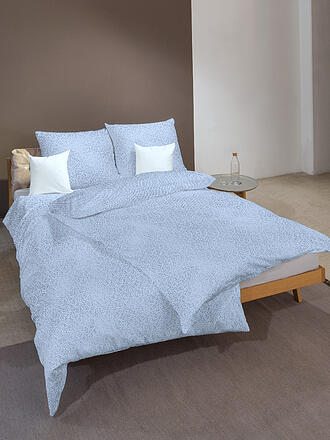 FUSSENEGGER | Satin Bettwäsche Tencel 70x90cm/140x200cm Blau | weiss