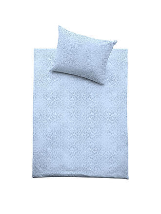 FUSSENEGGER | Satin Bettwäsche Tencel 70x90cm/140x200cm Weiss | hellblau
