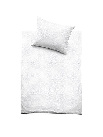 FUSSENEGGER | Satin Bettwäsche Tencel 70x90cm/140x200cm Weiss | hellblau