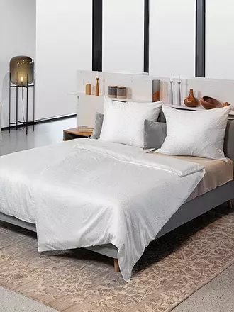 FUSSENEGGER | Satin Bettwäsche Tencel 70x90cm/140x200cm Weiss | hellblau