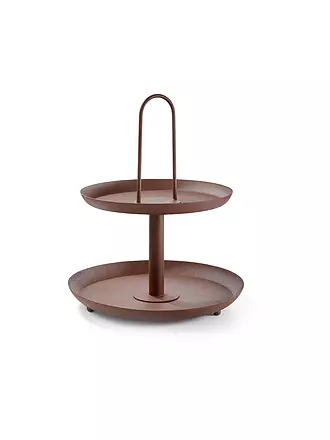 FYNCH HATTON | Etagere 2-stufig 30x37cm MAANDAZI  elephant grey | hellbraun