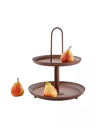 FYNCH HATTON | Etagere 2-stufig 30x37cm MAANDAZI  elephant grey | hellbraun