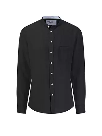 FYNCH HATTON | Leinenhemd Casual Fit | schwarz