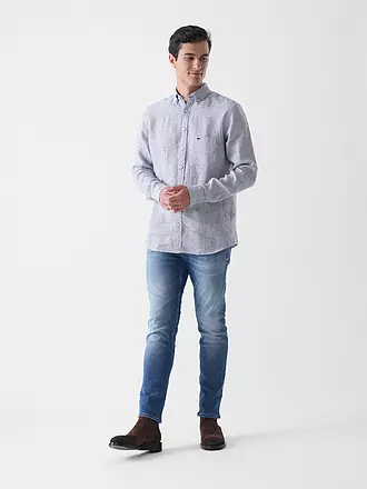 FYNCH HATTON | Leinenhemd Casual Fit | blau
