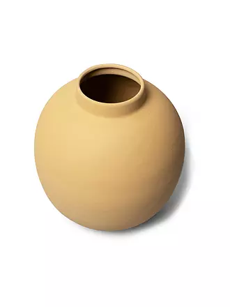 FYNCH HATTON | Metallvase 28cm groß MOYA Elephant Grey | gelb