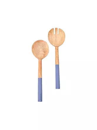 FYNCH HATTON | Salatbesteck 2tlg. KISHA Elephant Grey | hellblau