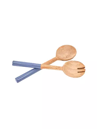 FYNCH HATTON | Salatbesteck 2tlg. KISHA Elephant Grey | hellblau