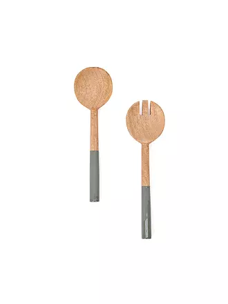 FYNCH HATTON | Salatbesteck 2tlg. KISHA Elephant Grey | hellgrün
