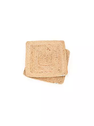 FYNCH HATTON | Tischset 4tlg 33x33cm UTAMU Offwhite | hellbraun