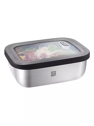 GEFU | Frischhaltedose Provido eckig 0,6l Edelstahl/Kunststoff | silber