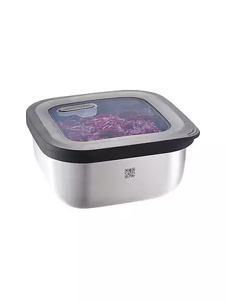 GEFU | Frischhaltedose Provido quadratisch 1,8l Edelstahl/Kunststoff | silber