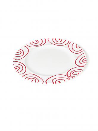 GMUNDNER KERAMIK | Dessertteller Gourmet 22cm Schwarz geflammt | rot