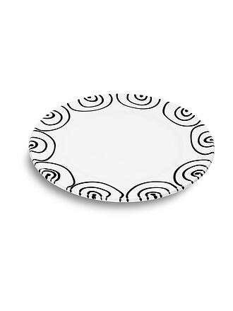 GMUNDNER KERAMIK | Speiseteller Gourmet 27cm Schwarz geflammt | rot
