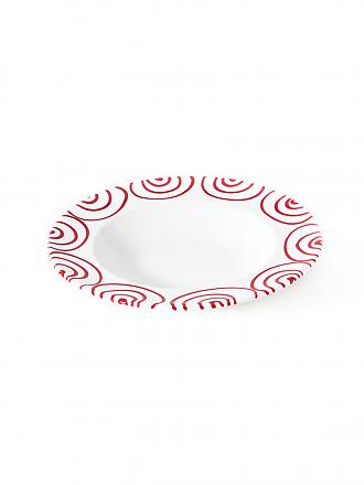 GMUNDNER KERAMIK | Suppenteller Gourmet 24cm Schwarz geflammt | rot