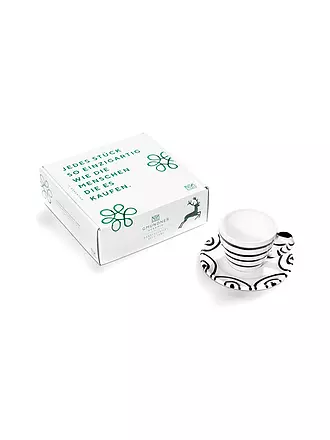 GMUNDNER KERAMIK | Tasse und Untertasse - Espresso for you Gourmet - 2-tlg. (graugeflammt) | schwarz
