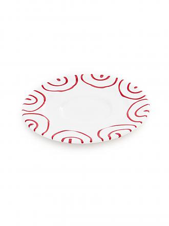 GMUNDNER KERAMIK | Unterteller Kaffee Gourmet 16cm Schwarz geflammt | rot