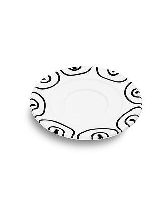GMUNDNER KERAMIK | Unterteller Kaffee Gourmet 16cm Schwarz geflammt | grau