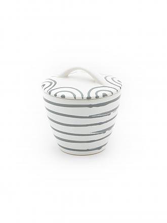 GMUNDNER KERAMIK | Zuckerdose Gourmet 9cm (rotgeflammt) | grau