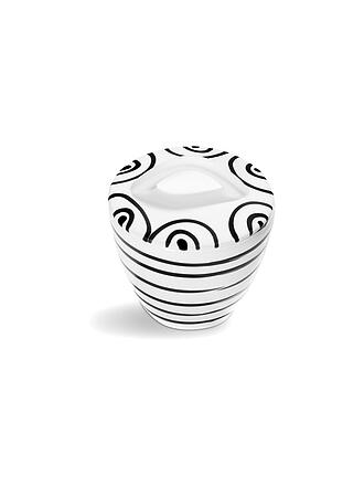 GMUNDNER KERAMIK | Zuckerdose Gourmet 9cm Schwarz geflammt | grau