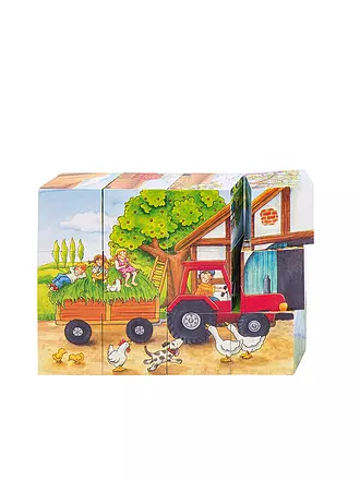 GOKI | Würfelpuzzle - Jahreszeiten Bauernhof | keine Farbe