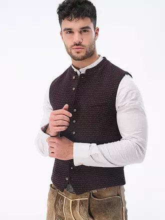 GOTTSEIDANK | Trachten Gilet KONSTANTIN | dunkelrot