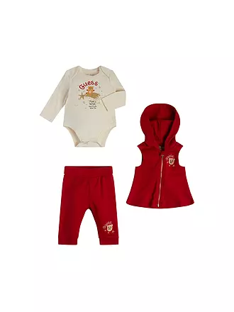GUESS | Bab Set - Body Gilet Hose 3 teilig  X-MAS | rot