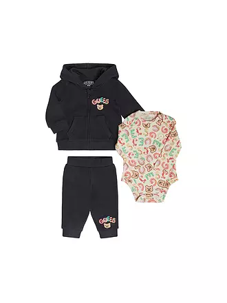 GUESS | Baby Set -  Sweatjacke, Body, Hose, 3 teilig | dunkelblau