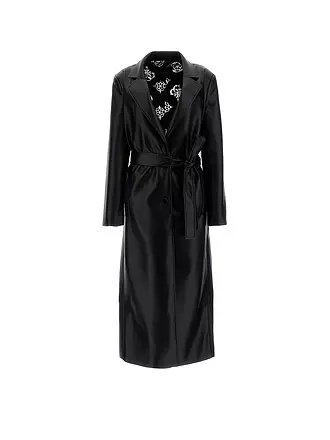 GUESS | Trenchcoat in Lederoptik GEA | schwarz