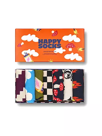 HAPPY SOCKS | Damen Socken 36-40 WILD WEEK 7-er Pkg dark red | bunt
