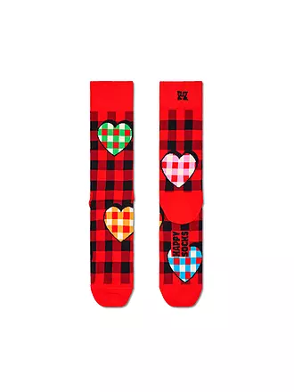 HAPPY SOCKS | Damen Socken CHECKED HEART 36-40 red | rot