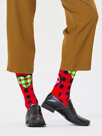 HAPPY SOCKS | Damen Socken CHECKED HEART 36-40 red | rot