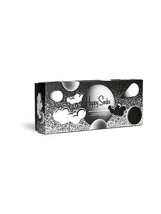 HAPPY SOCKS | Damen Socken Geschenkebox BLACK & WHITE 4er Pkg 36-40 black | schwarz