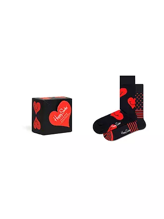HAPPY SOCKS | Damen Socken Geschenkset I HEART YOU 2-er Pkg. 36-40 black | schwarz