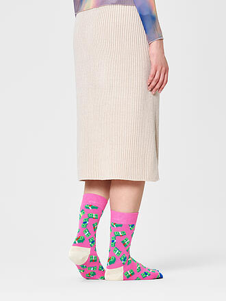 HAPPY SOCKS | Damen Socken MONEY MONEY 36-40 dark pink | pink