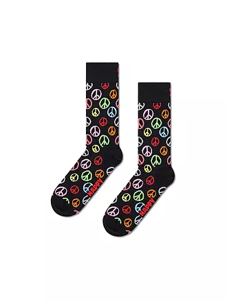 HAPPY SOCKS | Damen Socken PEACE 36-40 black | schwarz