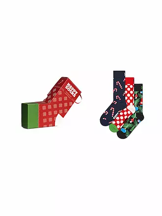 HAPPY SOCKS | Herren Socken Geschenkset X-MAS 3er Pkg. navy 41-46 | dunkelblau