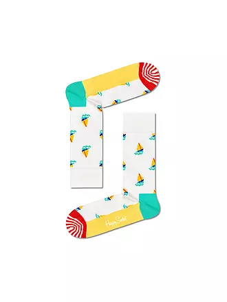 HAPPY SOCKS | Herren Socken SAIL AWAY beige | weiss