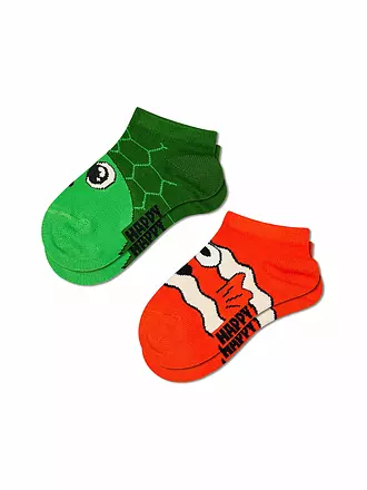 HAPPY SOCKS | Kinder Sneaker Socken TURTLE 2er Pkg green | grün