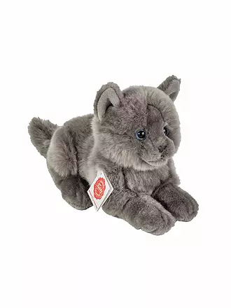 HERMANN TEDDY | Plüschtier - Kartäuser Katze liegend 20cm | grau