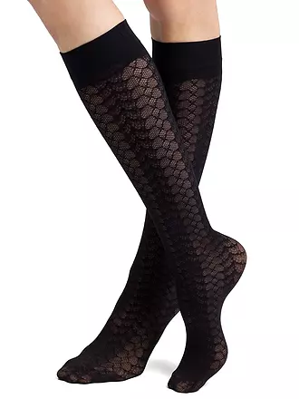 HUDSON | Kniestrümpfe EARTHY REPTILE black | schwarz